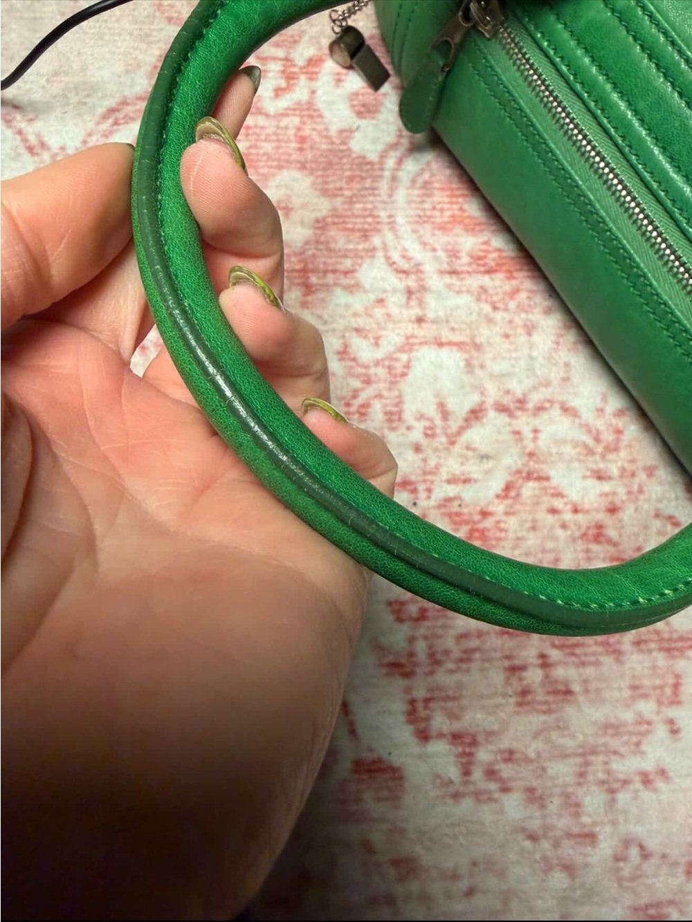 💯Auth! *RARE* VINTAGE! BALENCIAGA CITY WHISTLE BAG Green Leather Silver Hardware - Picture 13 of 16